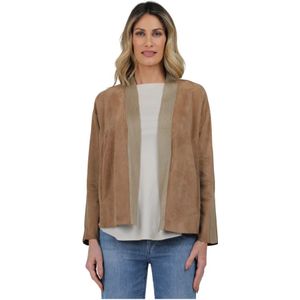 Gimo's, Dames, Jassen, Beige, Maat: S Suède,