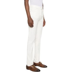 Jacob Cohën, Heren, Broeken, Wit, Maat: W38 Katoen,