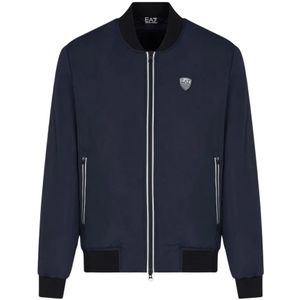 Emporio Armani Ea7, Heren, Jassen, Blauw, Maat: 3XL Nylon,