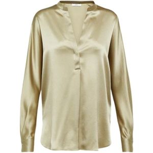 Vince, Dames, Blouses & Shirts, Grijs, Maat: S Zijde,