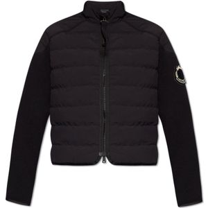 Moncler Cardigan met dons voorkant , Black , Dames , Maat: XS