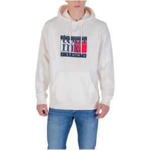 Tommy Jeans, Heren, Sweatshirts & Hoodies, Wit, Maat: 2XL Katoen,
