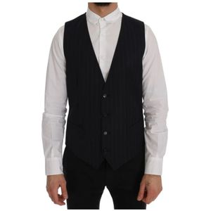 Dolce & Gabbana, Heren, Pakken, Blauw, Maat: L Wol,