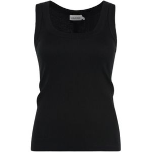 Calvin Klein, Dames, Tops, Zwart, Maat: S Katoen,
