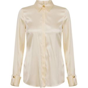 Elisabetta Franchi, Dames, Blouses & Shirts, Geel, Maat: XL Katoen,