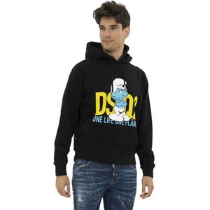 Dsquared2 Grouchy Hoodie - Comfortabel en Stijlvol , Black , Heren , Maat: S