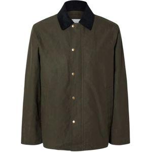 Regular fit gewaxt jack van puur katoen, model 'WALTER'