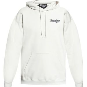 Balenciaga, Heren, Sweatshirts & Hoodies, Wit, Maat: XS Katoen,