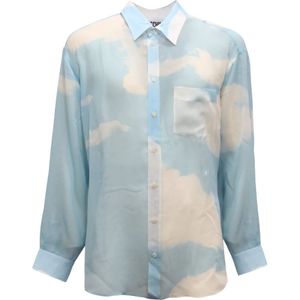 Moschino, Heren, Overhemden, Blauw, Maat: L Zijde,