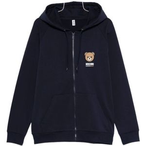 Moschino, Heren, Sweatshirts & Hoodies, Blauw, Maat: S