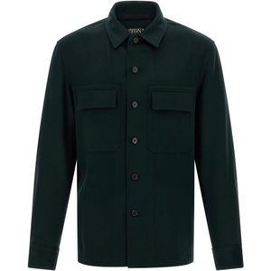 Zegna, Heren, Jassen, Groen, Maat: L Kasjmier,