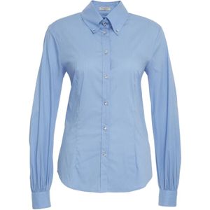 Himon's, Dames, Blouses & Shirts, Blauw, Maat: M Katoen,