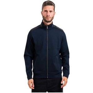 bugatti - Sweatvest - Marine - Effen - Opstaande Kraag - Lange Mouw