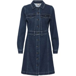 Saint Tropez, Dames, Jurken, Blauw, Maat: S Denim,