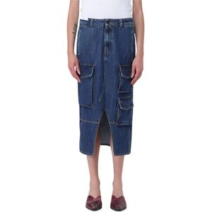 PT Torino, Dames, Rokken, Blauw, Maat: W28 Denim,