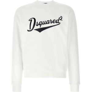 Dsquared2, Heren, Sweatshirts & Hoodies, Wit, Maat: XL Katoen,
