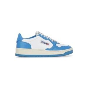Autry Lichtblauwe leren sneakers voor dames , Blue , Dames , Maat: 40 EU