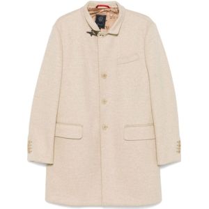 Fay, Heren, Mantels, Beige, Maat: L Wol,