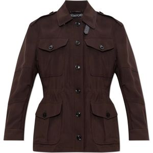 Tom Ford, Dames, Jassen, Bruin, Maat: 2XS Wol,