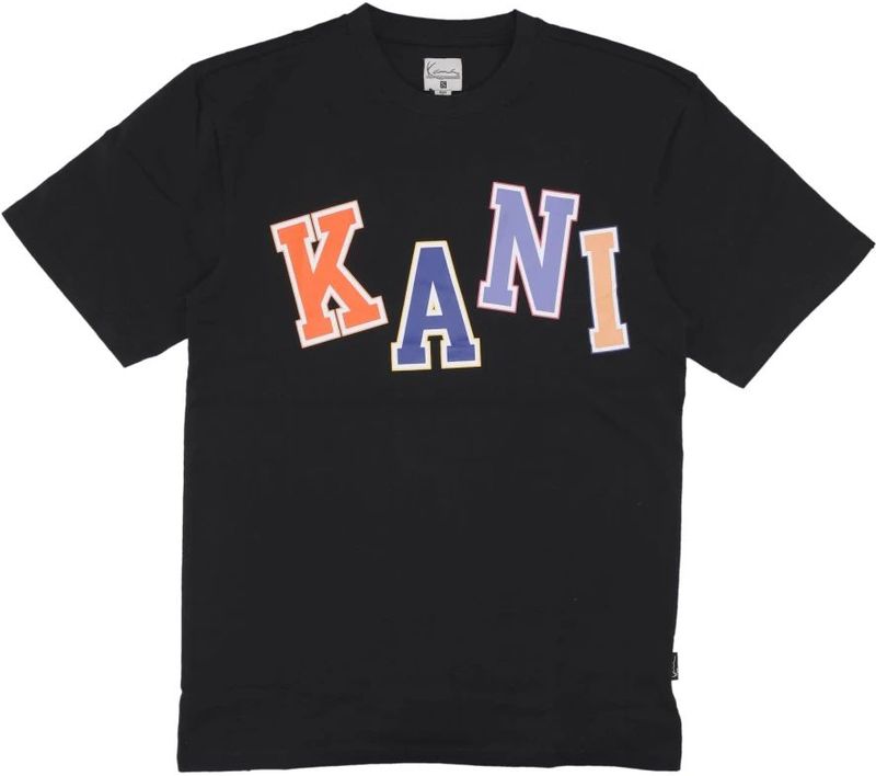 Karl Kani - Multicolor Logo Tee - T-shirt - Zwart - Katoen - Korte Mouw