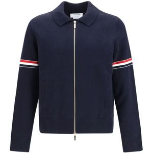 Thom Browne, Heren, Truien, Blauw, Maat: M Katoen,