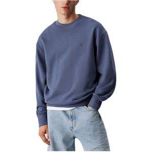 Calvin Klein, Heren, Sweatshirts & Hoodies, Blauw, Maat: M Katoen,