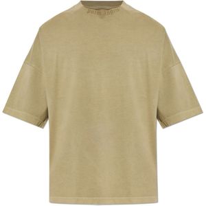 Palm Angels, Heren, Tops, Groen, Maat: L Katoen,