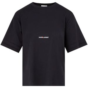 Saint Laurent, Dames, Tops, Zwart, Maat: M Katoen,
