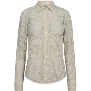MOS Mosh, Dames, Blouses & Shirts, Beige, Maat: XS