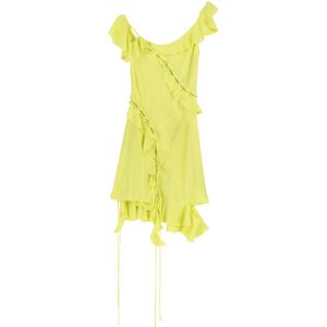 Acne Studios - Asymmetrische Ruche Detail Mini Jurk - Geel - Dames
