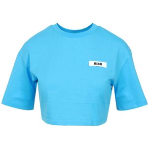 Msgm, Dames, Tops, Blauw, Maat: XS Katoen,