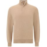 Boggi Milano - Half-Zip Jumper - Beige - Wol-Cashmere Mix