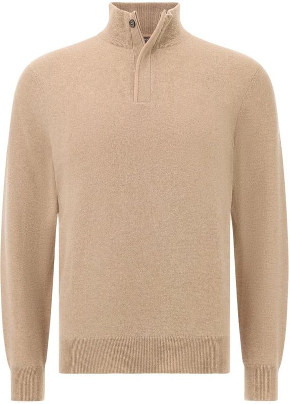 Boggi Milano - Half-Zip Jumper - Beige - Wol-Cashmere Mix
