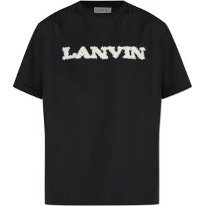 Lanvin, Heren, Tops, Zwart, Maat: L Katoen,