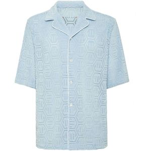 Philipp Plein, Heren, Overhemden, Blauw, Maat: M Katoen,