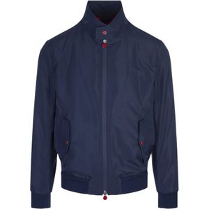 Kiton, Heren, Jassen, Blauw, Maat: XL Poliester,