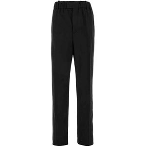 Bottega Veneta, Dames, Broeken, Zwart, Maat: S Katoen,