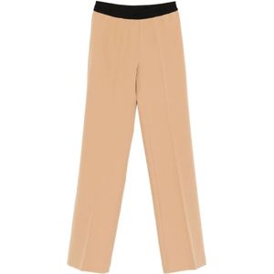 Ermanno Scervino, Dames, Broeken, Beige, Maat: L Poliester,