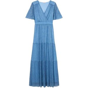 Oltre, Dames, Jurken, Blauw, Maat: M Viscose,