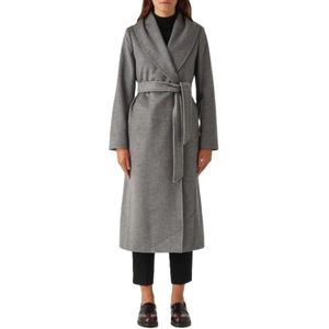 Max Mara Studio, Dames, Mantels, Grijs, Maat: 3XS Wol,