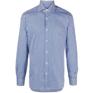 Barba Napoli, Heren, Overhemden, Blauw, Maat: 5XL Katoen,