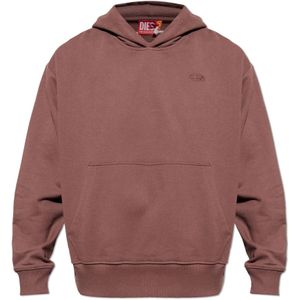 Diesel, Heren, Sweatshirts & Hoodies, Bruin, Maat: 3XL