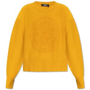 Versace, Dames, Truien, Oranje, Maat: S Wol,