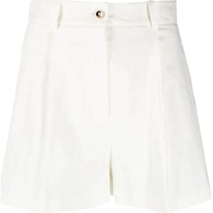 Pinko - Short Shorts - Korte Broeken - Wit - Linnen en Viscose