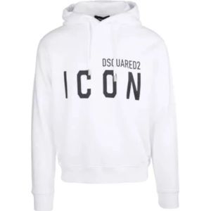 Dsquared2, Heren, Sweatshirts & Hoodies, Wit, Maat: 2XL Katoen,