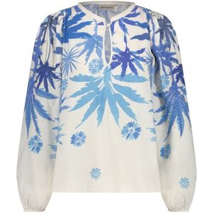 Fabienne Chapot - Tropical Blue - Blousetop - Off White - Multicolor - Katoen