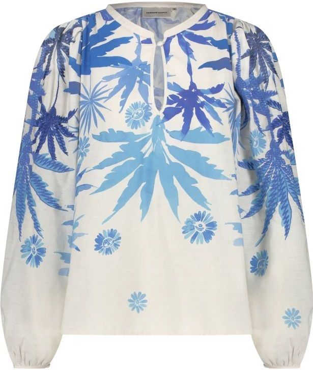 Fabienne Chapot - Tropical Blue - Blousetop - Off White - Multicolor - Katoen