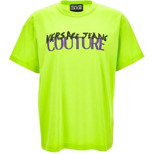 Versace Jeans Couture, Heren, Tops, Groen, Maat: M Katoen,