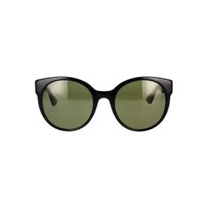 Gucci Ronde romantische zonnebril met GG en Web-details , Black , unisex , Maat: 54 MM