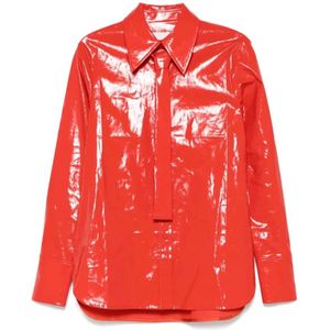 Jil Sander, Dames, Blouses & Shirts, Rood, Maat: S